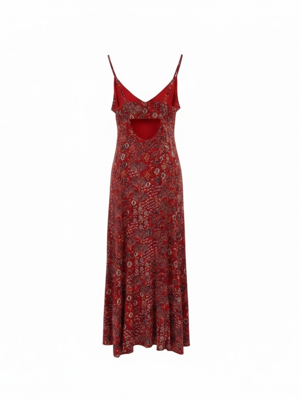 Abel Red Floral Tie-Front Midi Dress - Picture 6 of 9